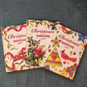 Lot of 3 Christmas with Southern Living Books 1985 1986 1987